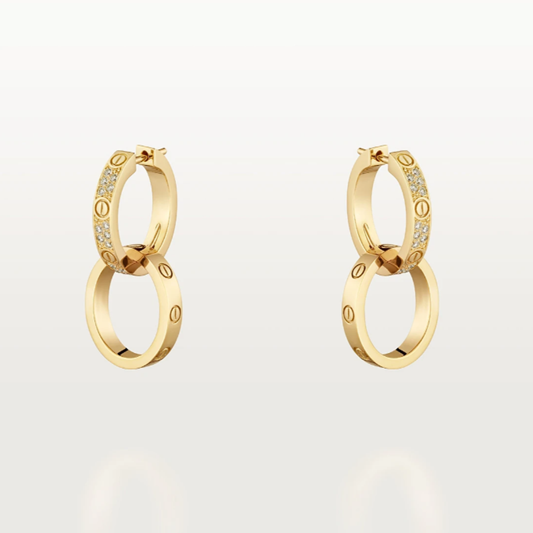 Love Ohrringe 2 Reifen - Diamant