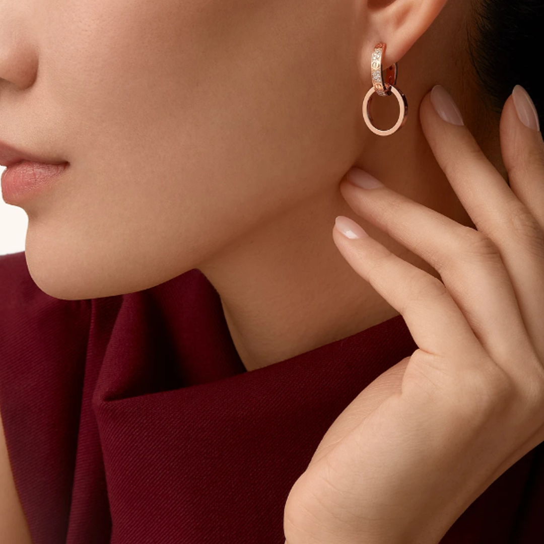 Love Ohrringe 2 Reifen - Diamant