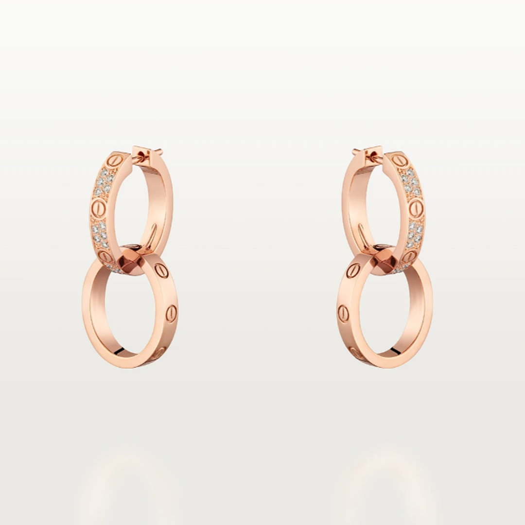 Love Ohrringe 2 Reifen - Diamant