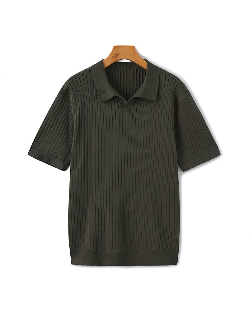Premium Ribbed Polo - Old Money