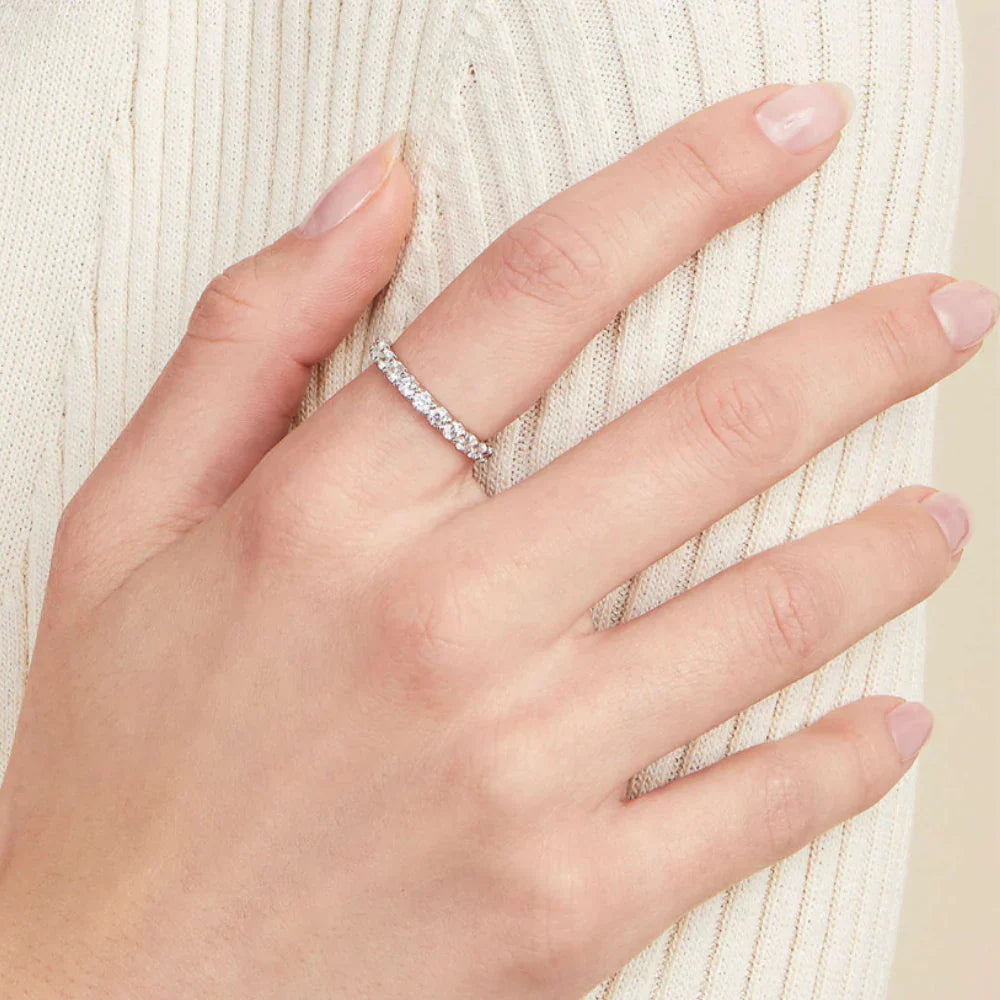 Amber Feline Ring - Diamant / Silber