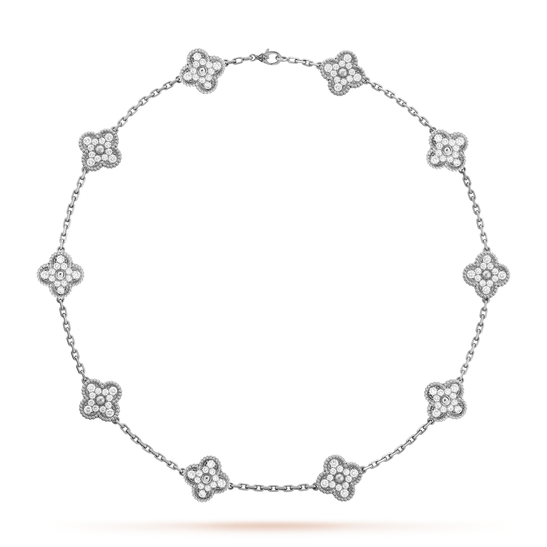 Halskette Mit Vierblättrigem Klee – Lavish 10 designs, Silber