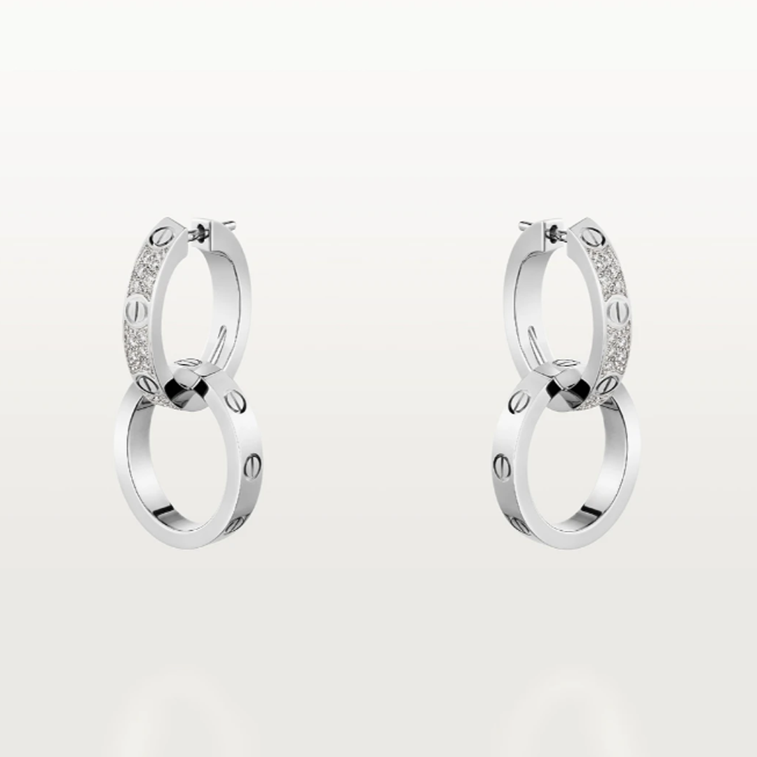 Love Ohrringe 2 Reifen - Diamant