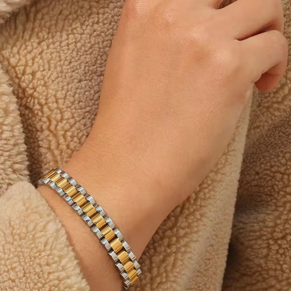 Juliana Doppeltes Uhren Armband - Gold / Silber